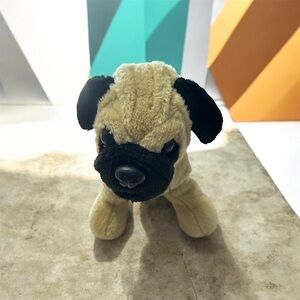 Build-A-Bear Cream and Black Pug Plush 15” Long EUC